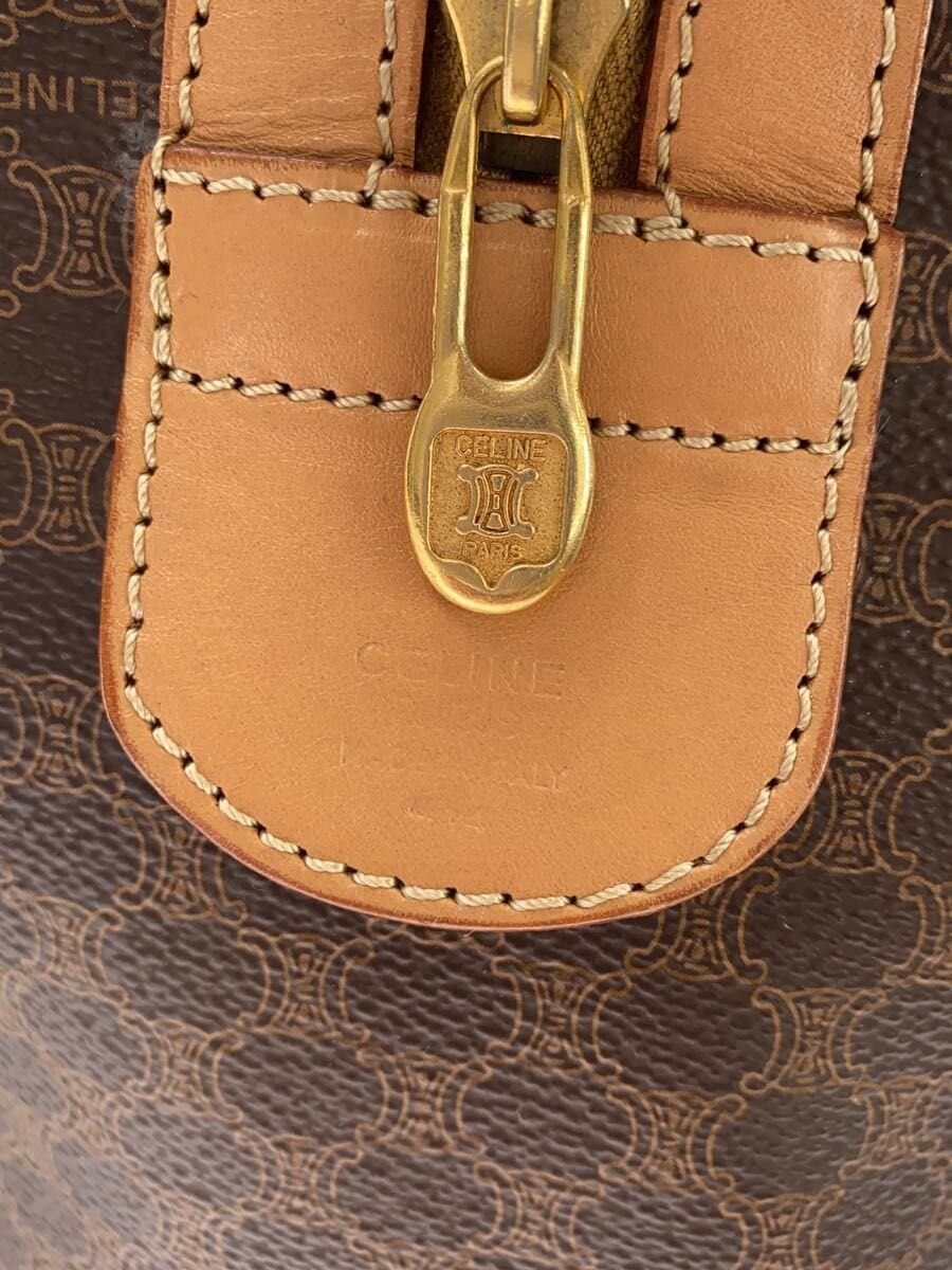 CELINE Boston Bag Macadam Pattern Leather BRW 5