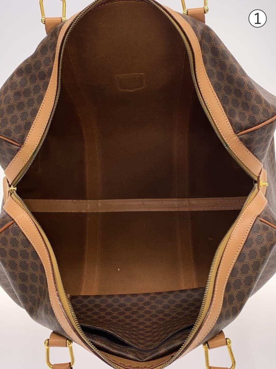 CELINE Boston Bag Macadam Pattern Leather BRW 6