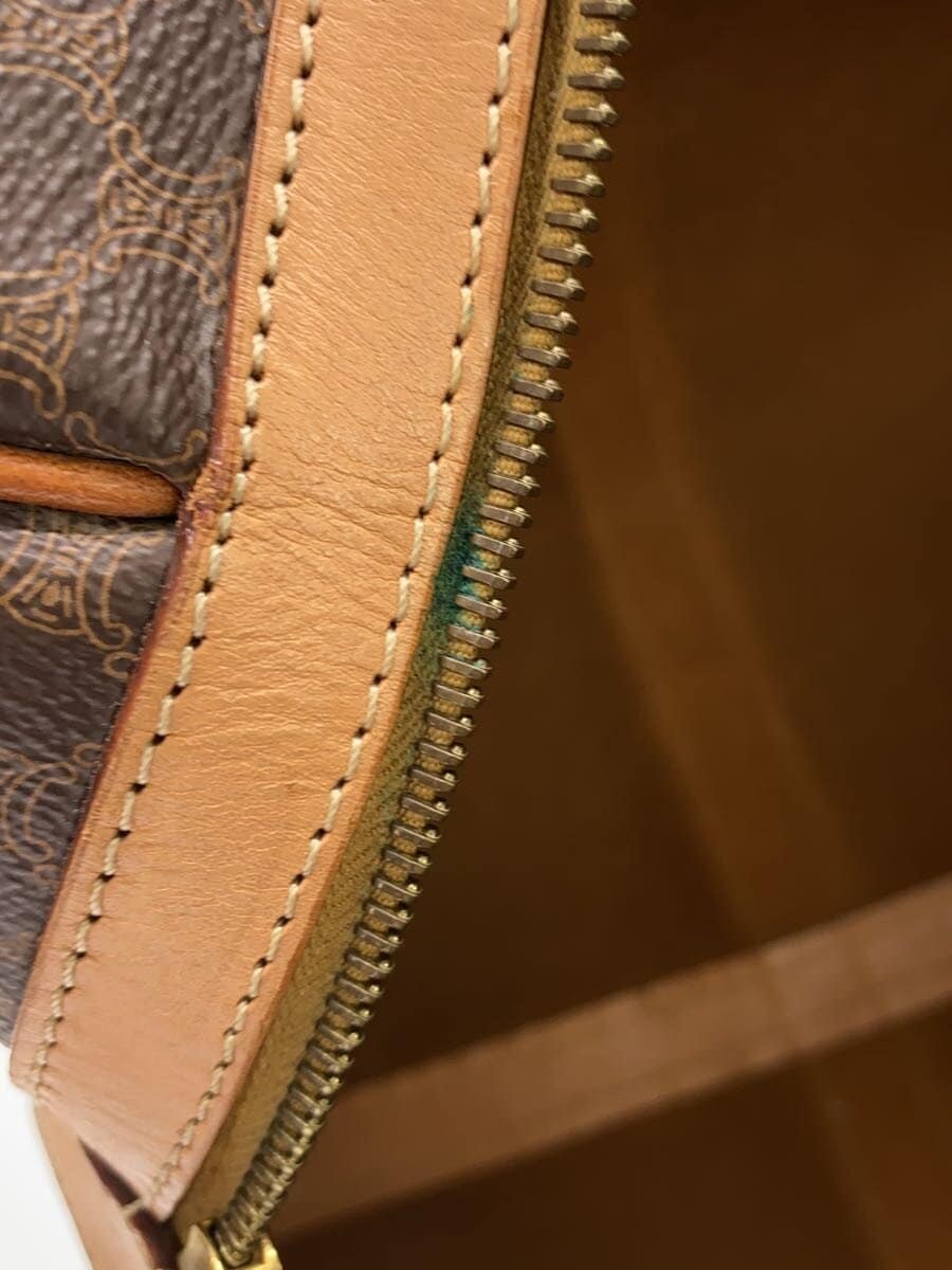 CELINE Boston Bag Macadam Pattern Leather BRW 7