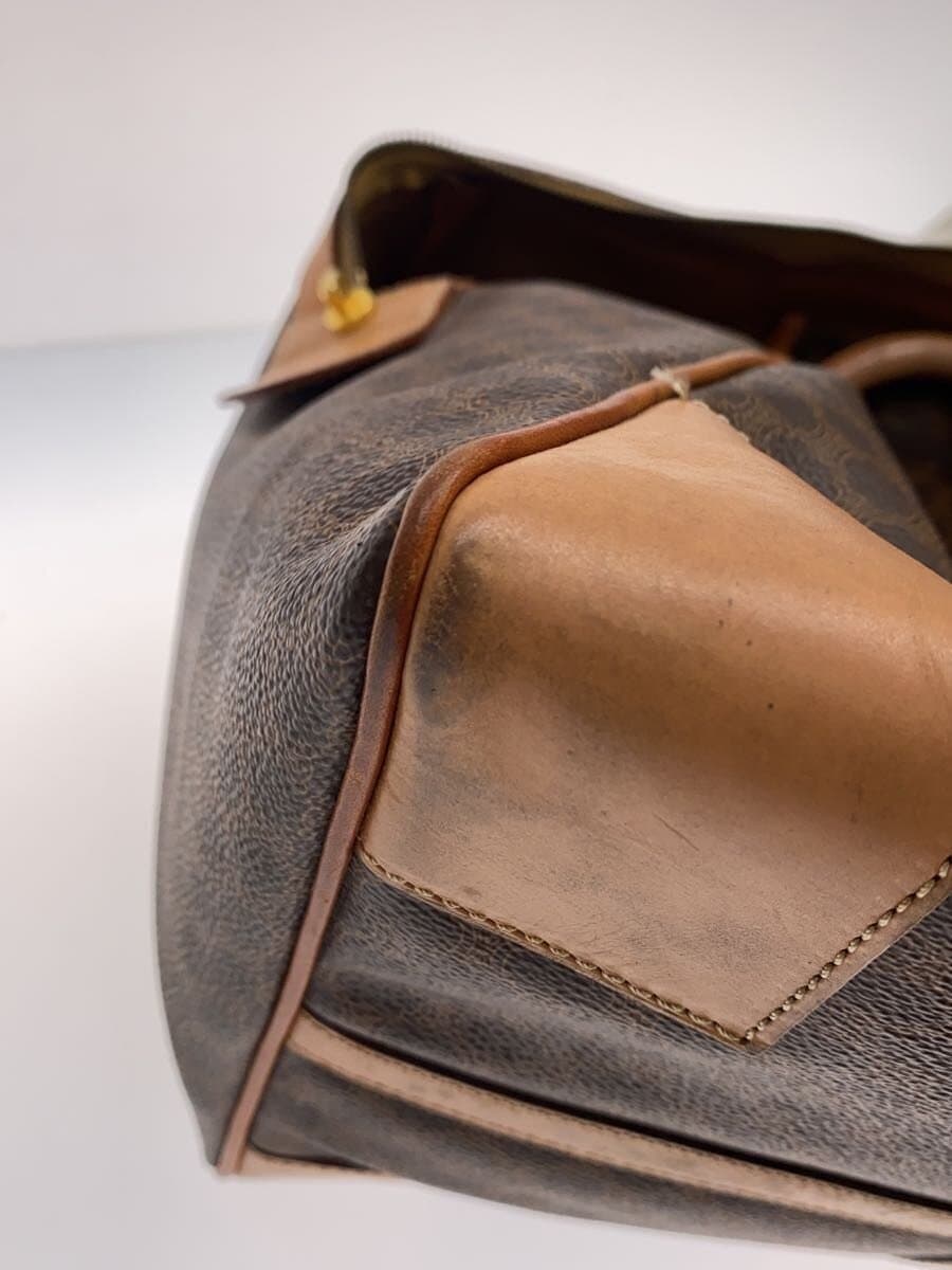 CELINE Boston Bag Macadam Pattern Leather BRW 9