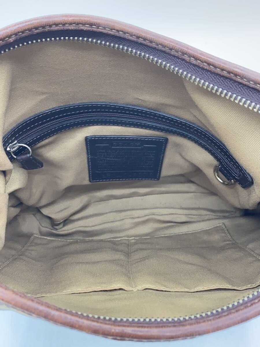 COACH Shoulder Bag Canvas BRW All Over Pattern E04Q-6878 6