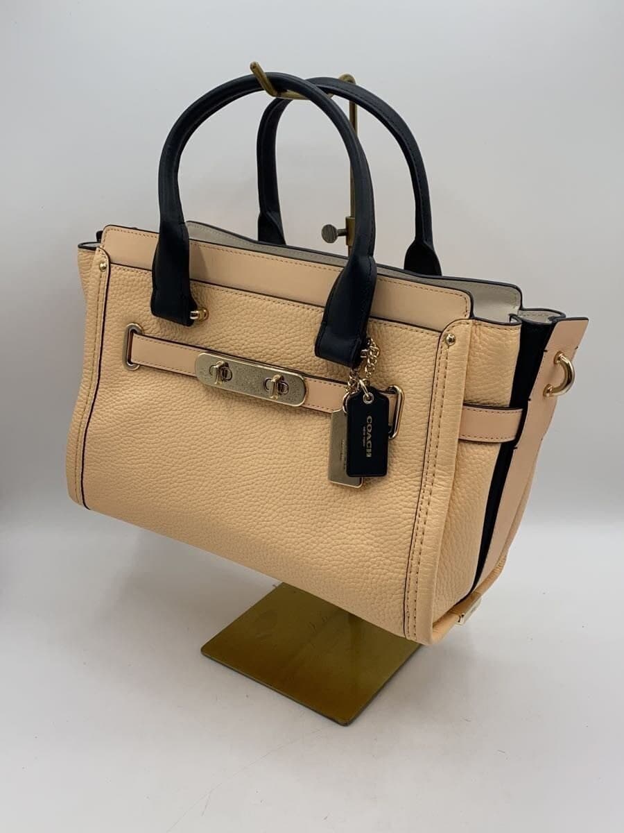 COACH Tote Bag_All Leather Leather BEG 2