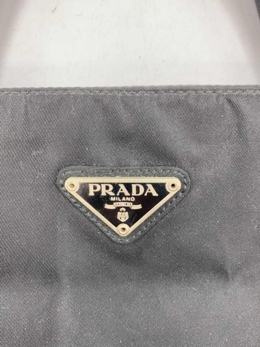 PRADA handbag nylon black plain 5