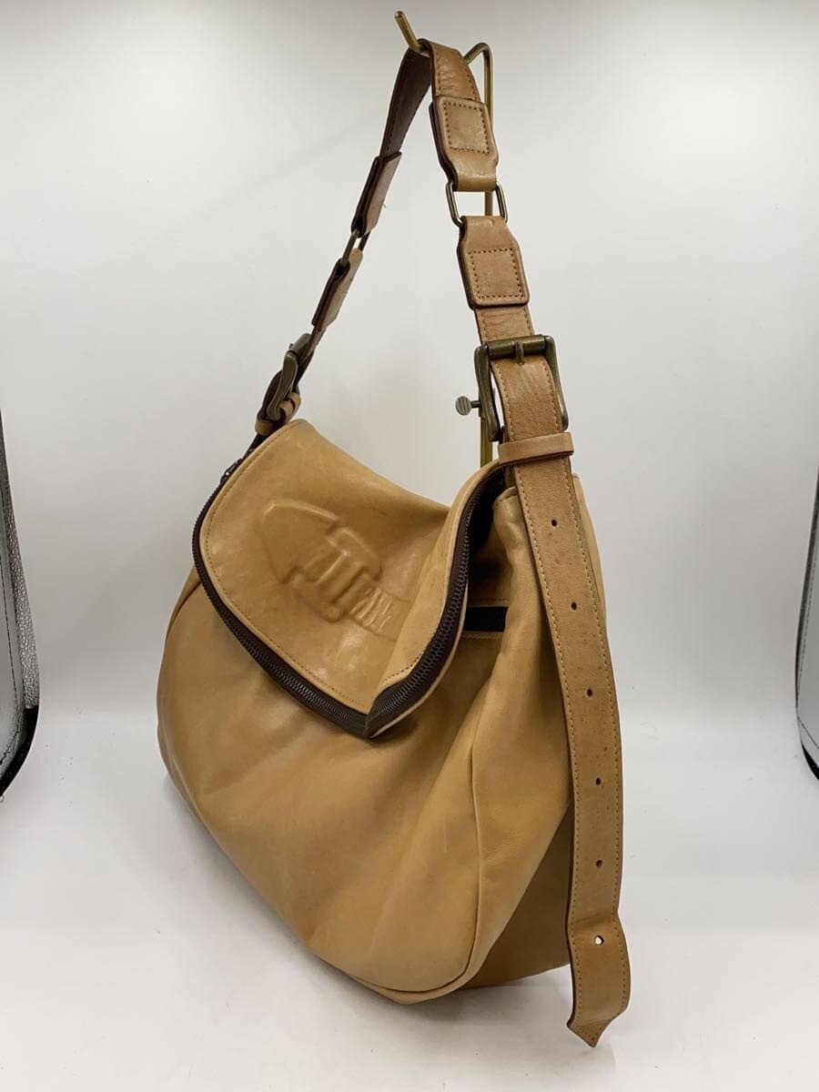 JOURNAL STANDARD Shoulder Bag Leather Beige Plain 2