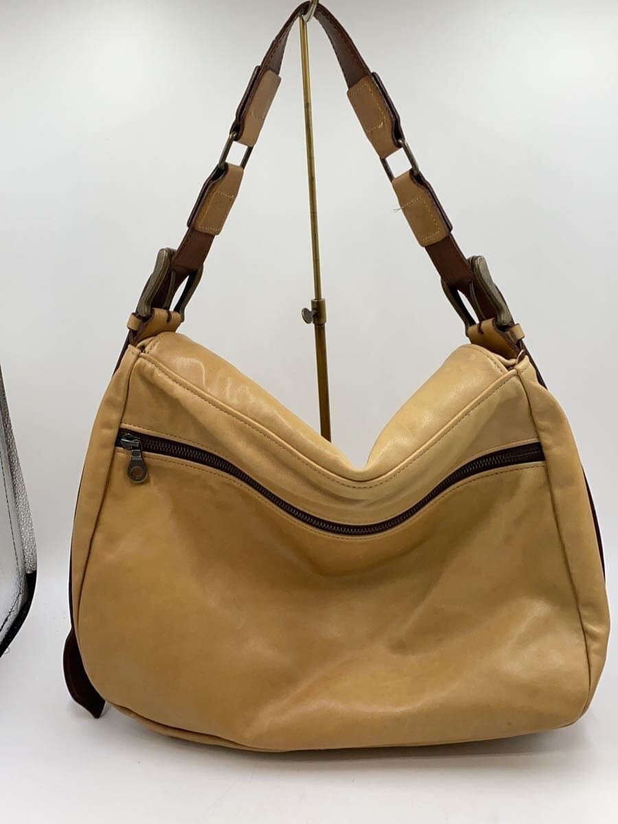 JOURNAL STANDARD Shoulder Bag Leather Beige Plain 3