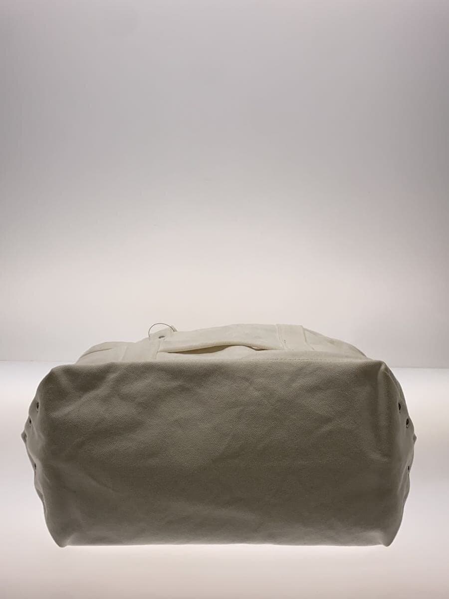 YAECA Tote Bag WHT 2-Way Handle Stain 4