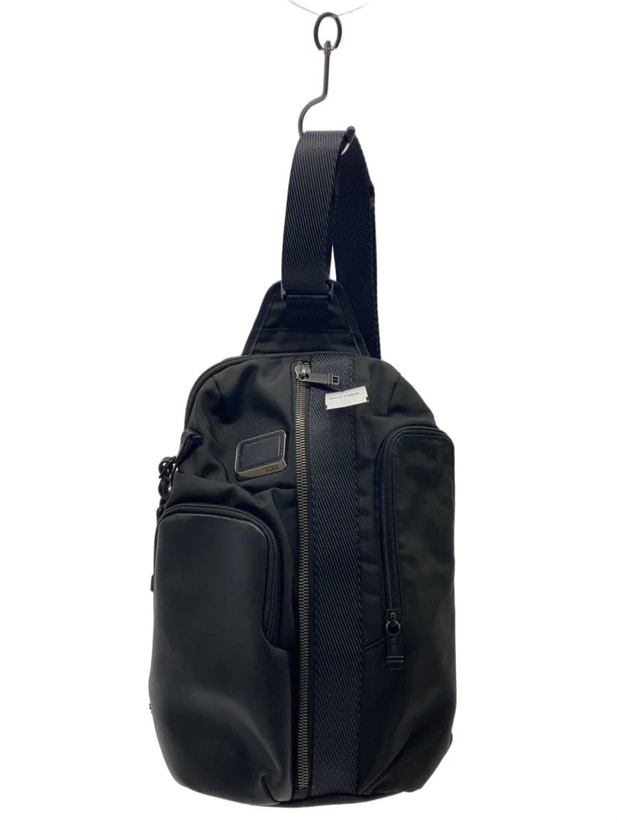 TUMI Shoulder Bag Leather BLK Solid
