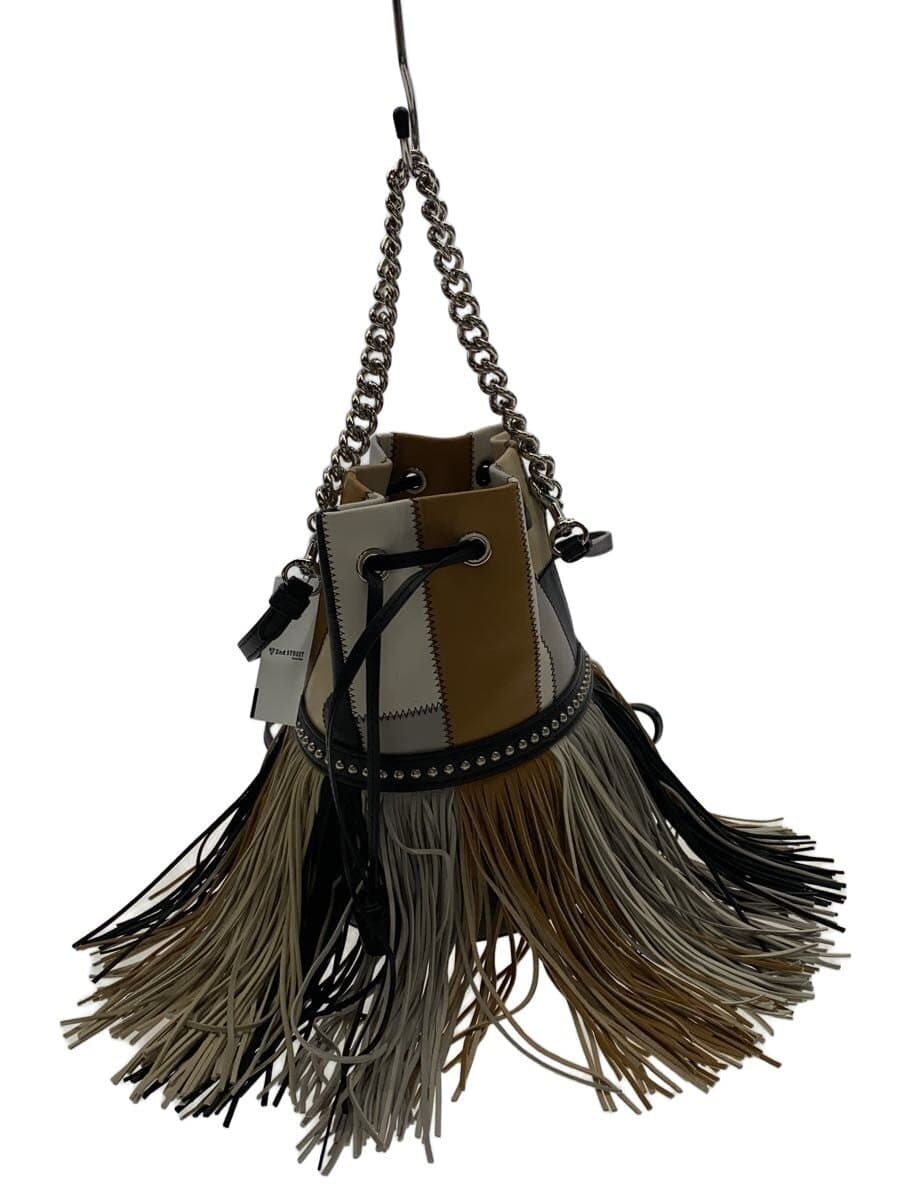 J&M DAVIDSON Shoulder Bag Leather Multicolor Fringe 2-Way