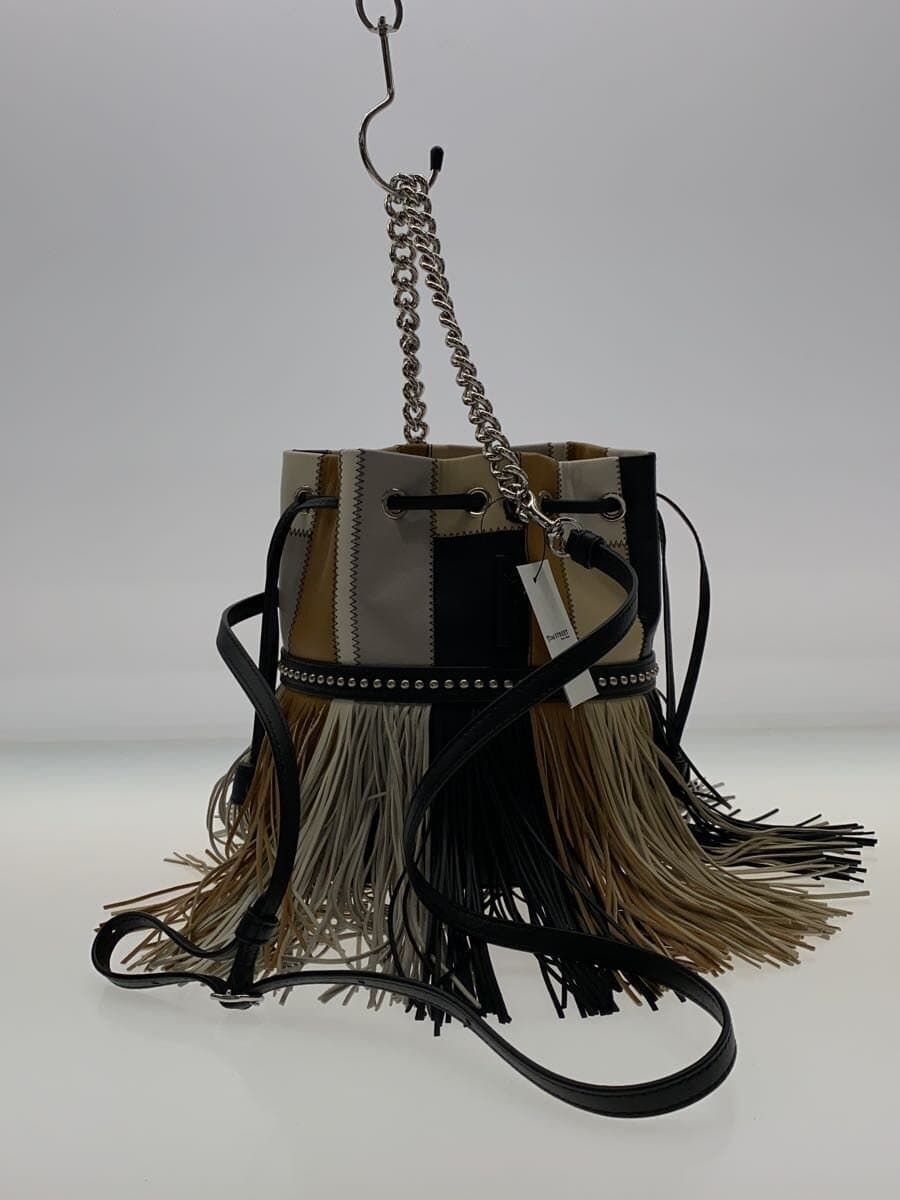 J&M DAVIDSON Shoulder Bag Leather Multicolor Fringe 2-Way 3