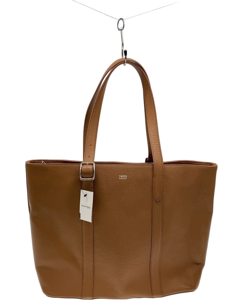 TAKEO KIKUCHI Tote Bag Leather BRW Solid