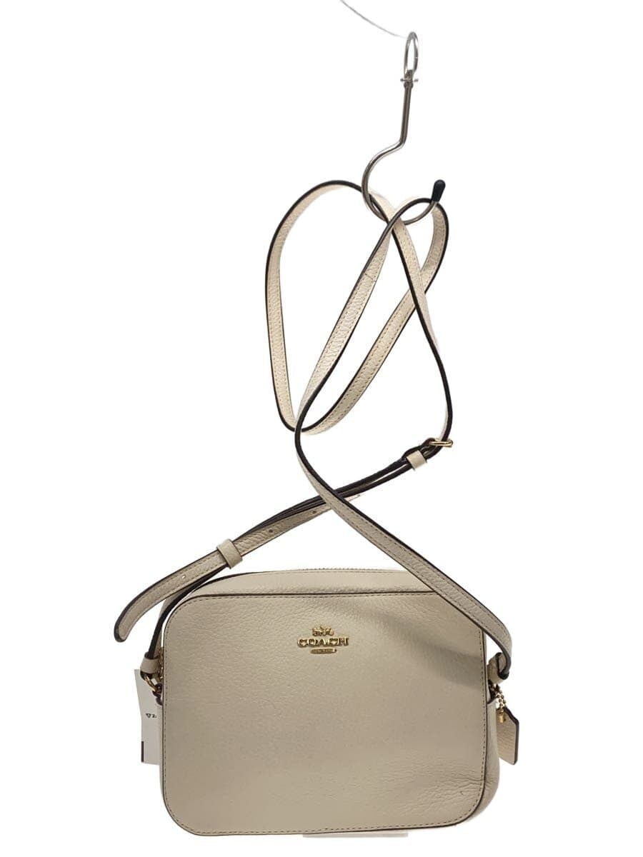 COACH Mini Camera Bag Shoulder Bag Leather WHT Solid