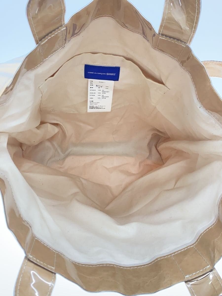 COMME des GARCONS SHIRT18AW Tote Bag PVC BEG Solid S26611 6