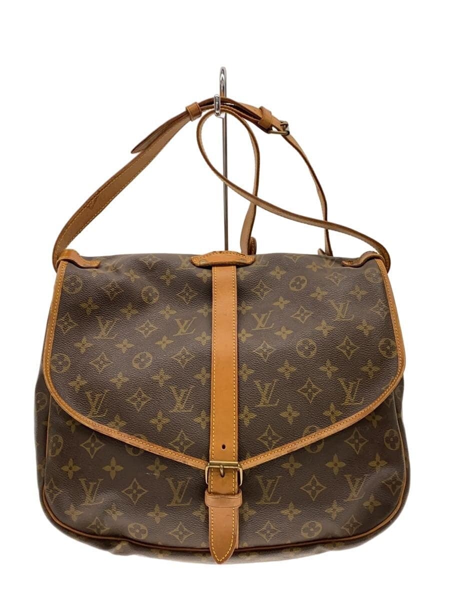 LOUIS VUITTON 1) Somer 35 Monogram Canvas Leather BRW Allover Pattern M42254