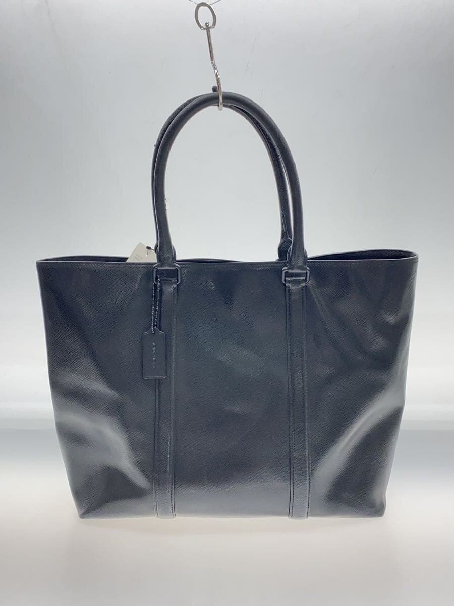 COACH Leather Tote Bag Leather BLK 3
