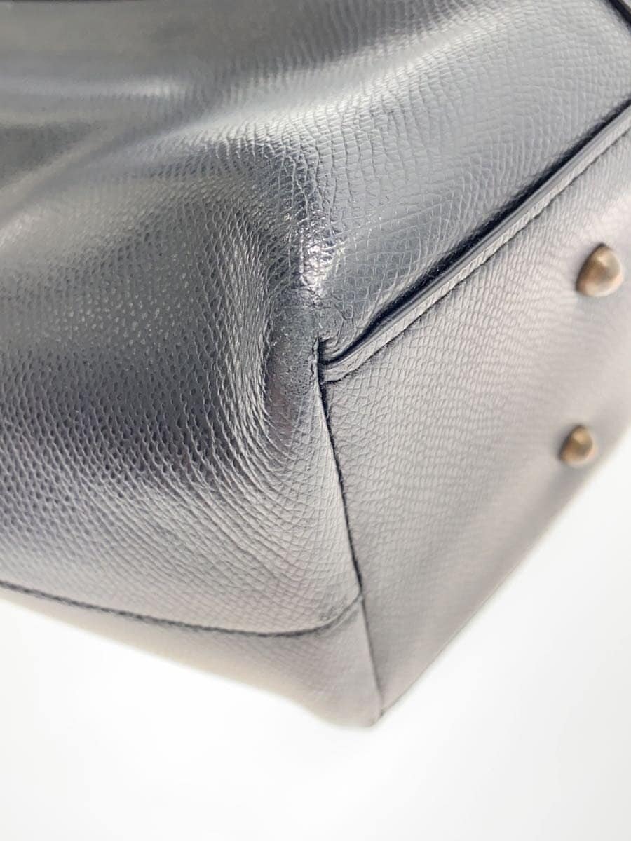 COACH Leather Tote Bag Leather BLK 8