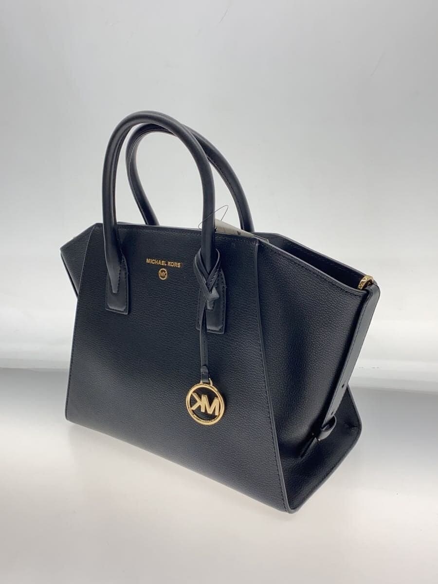 MICHAEL KORS Handbag Leather Black Plain CE-2302 2