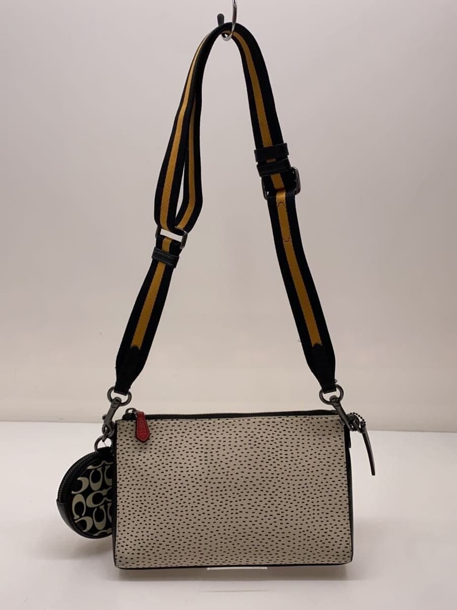 COACH shoulder bag leather CRM all-over pattern C6913 3