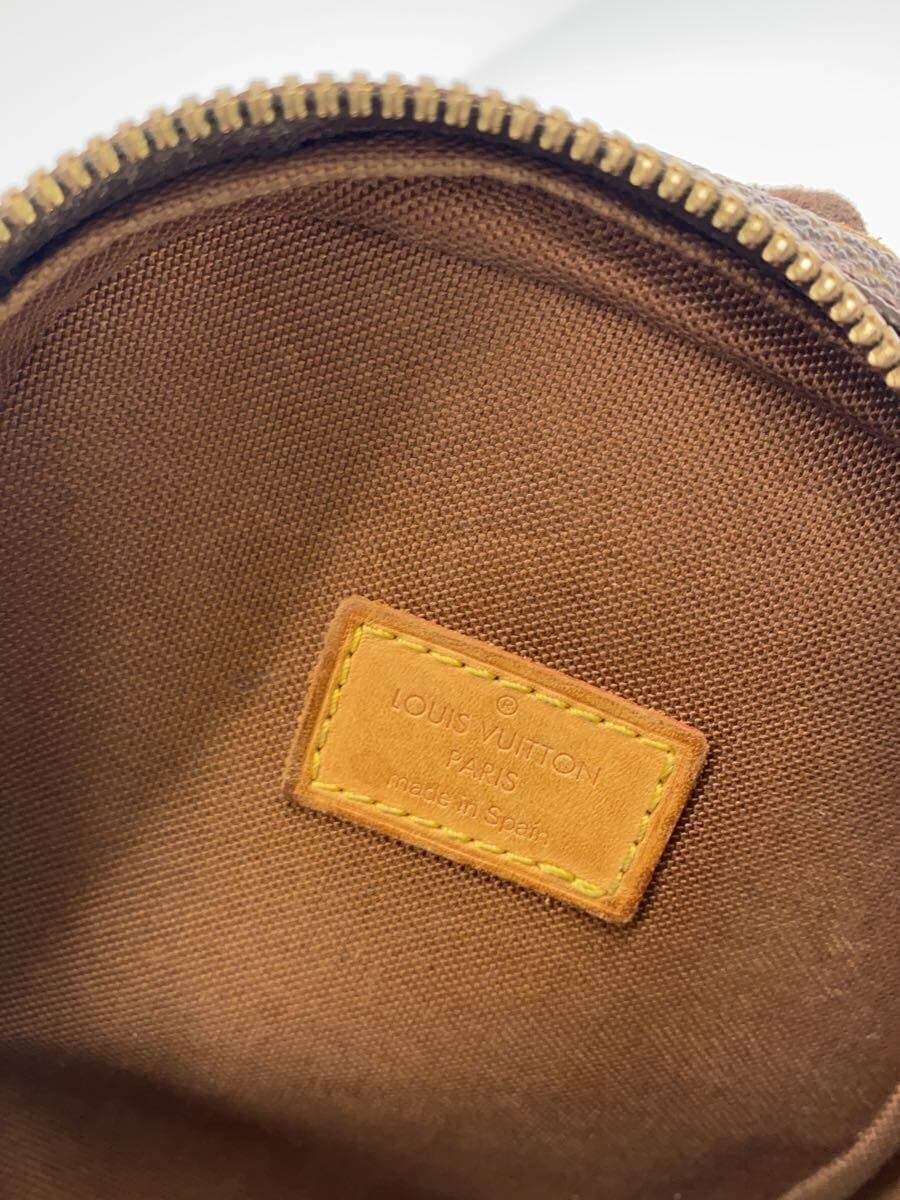 LOUIS VUITTON Pochette Ganjou _Monogram Canvas Leather BRW All Over Pattern Corner Scuff 5