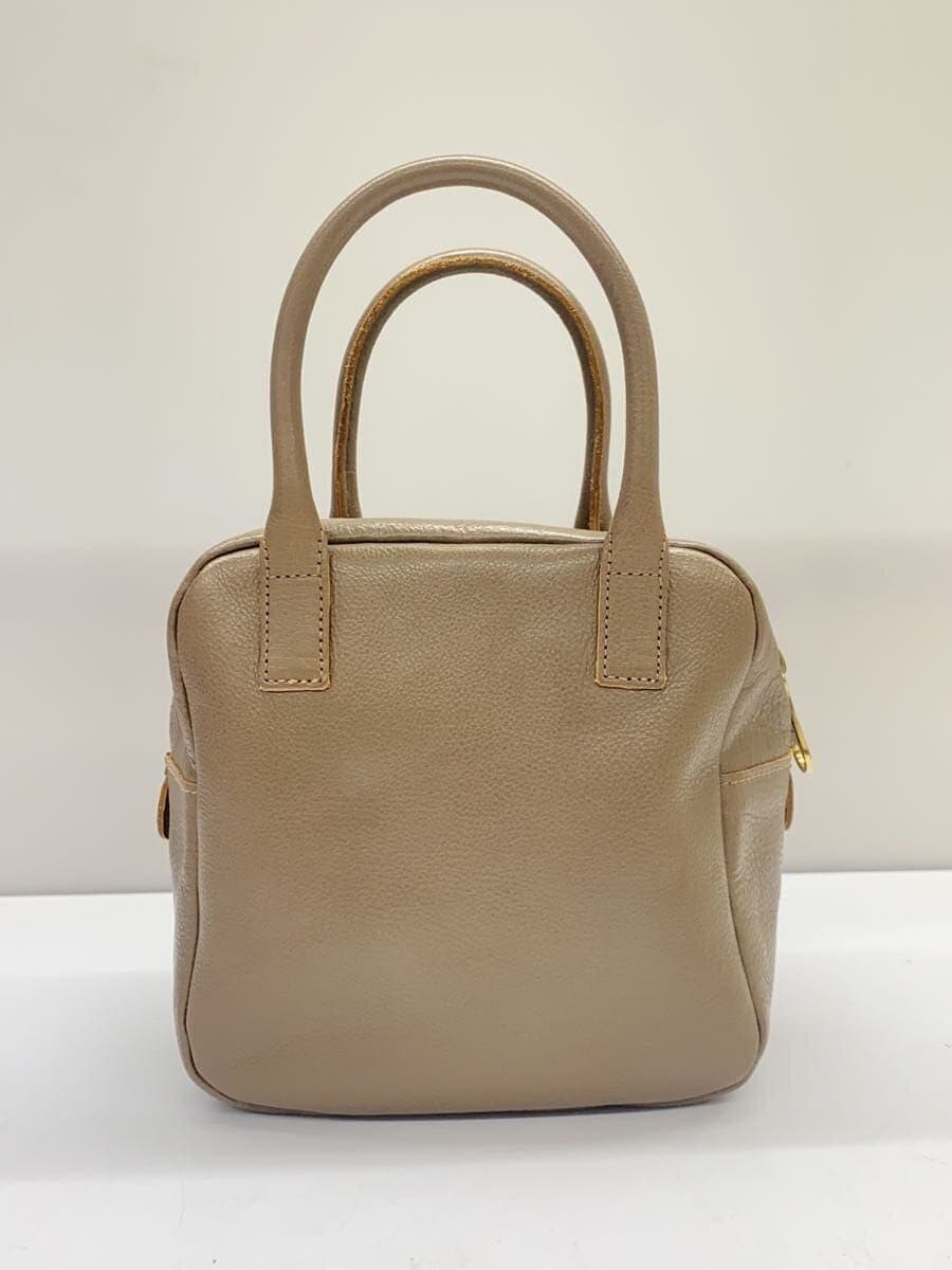 IL BISONTE Handbag Leather Beige Solid 3