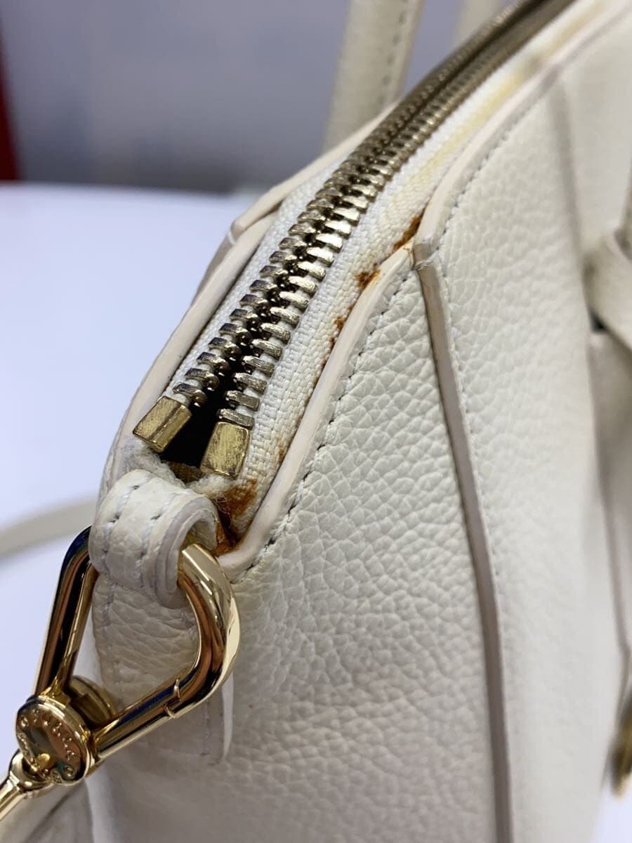 FURLA Handbag Leather White 2-Way 7
