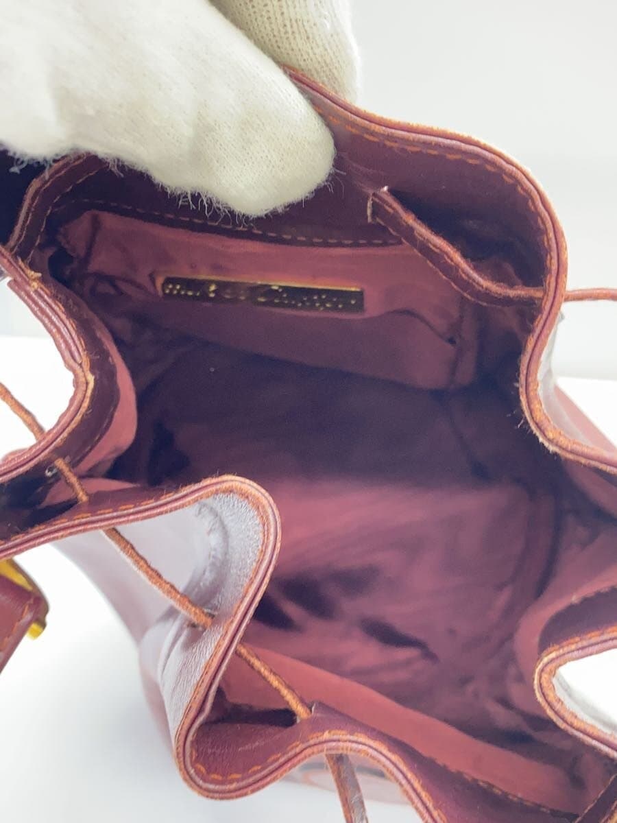 Cartier Must Line Shoulder Bag Drawstring Leather Bordeaux Some scratches 6
