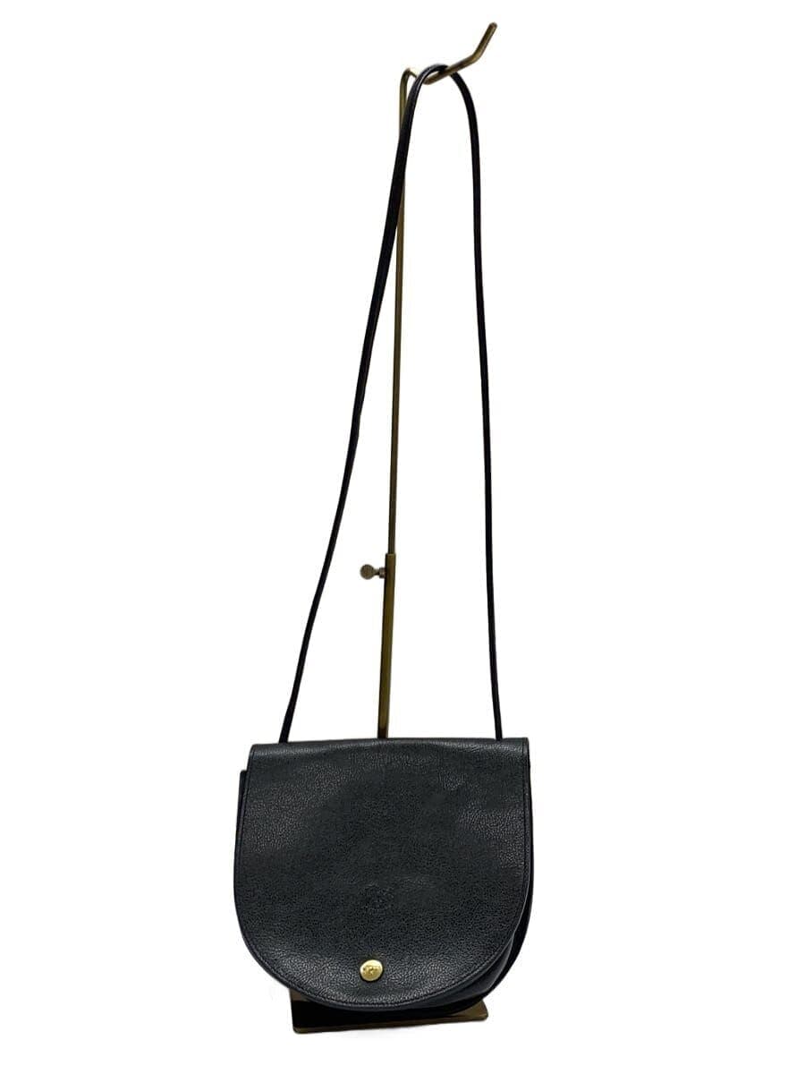IL BISONTE Crossbody Bag Shoulder Bag Leather Black Solid 54202300311