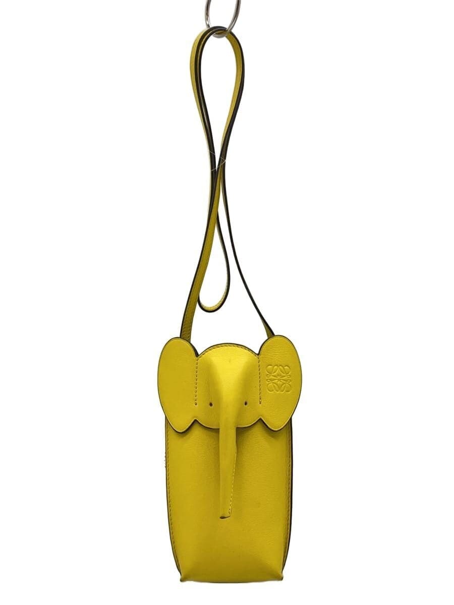 LOEWE pouch leather YLW plain