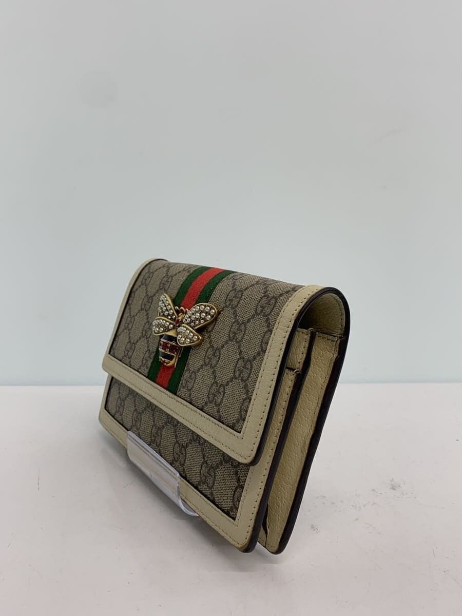 GUCCI Shoulder Bag_Queen Margaret PVC KHK All-over pattern Corner scuff present 2