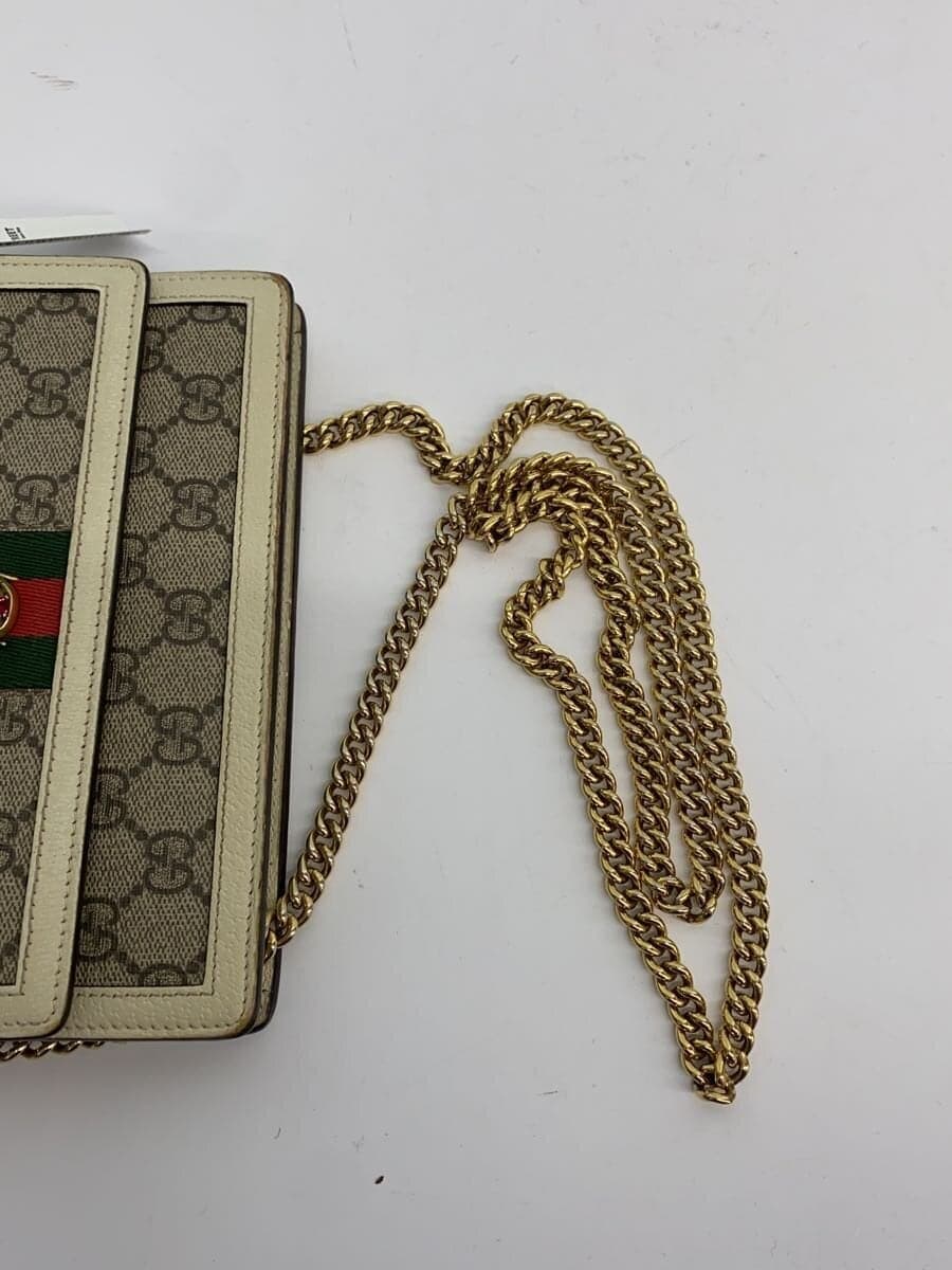 GUCCI Shoulder Bag_Queen Margaret PVC KHK All-over pattern Corner scuff present 6