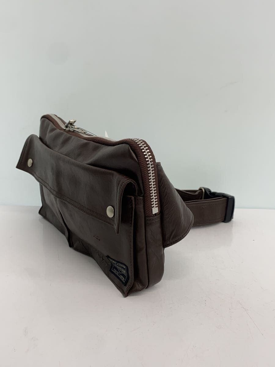 PORTERFREE STYLE WAIST BAG Leather BRW Solid Color 707-07147 2