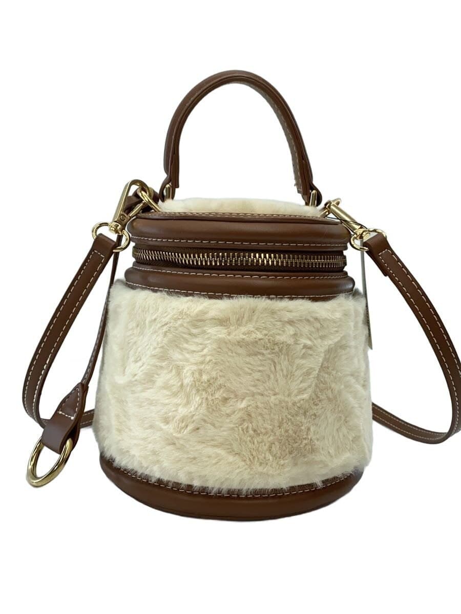 ZARA Shoulder Bag Fur CRM Solid