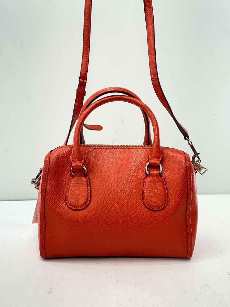 COACH Shoulder Bag Leather RED Solid F33329 Inside With Stain 3