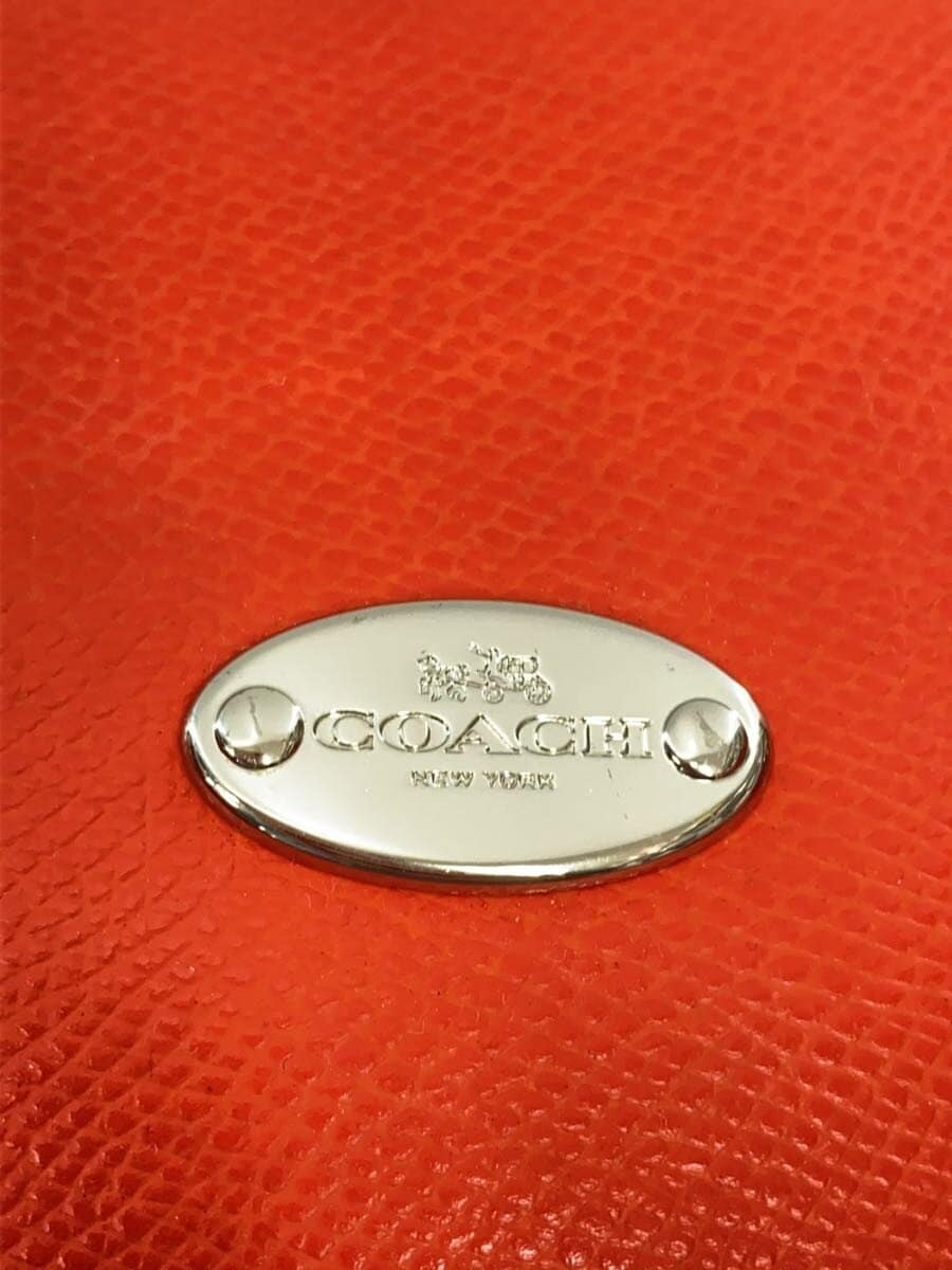 COACH Shoulder Bag Leather RED Solid F33329 Inside With Stain 5