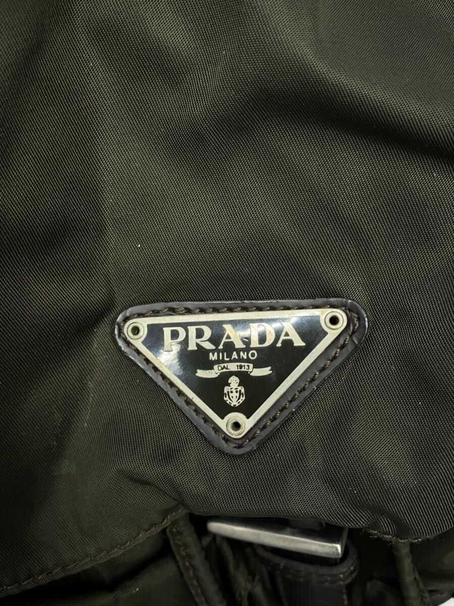PRADA backpack nylon GRN front has stains front stains and signs of use 5