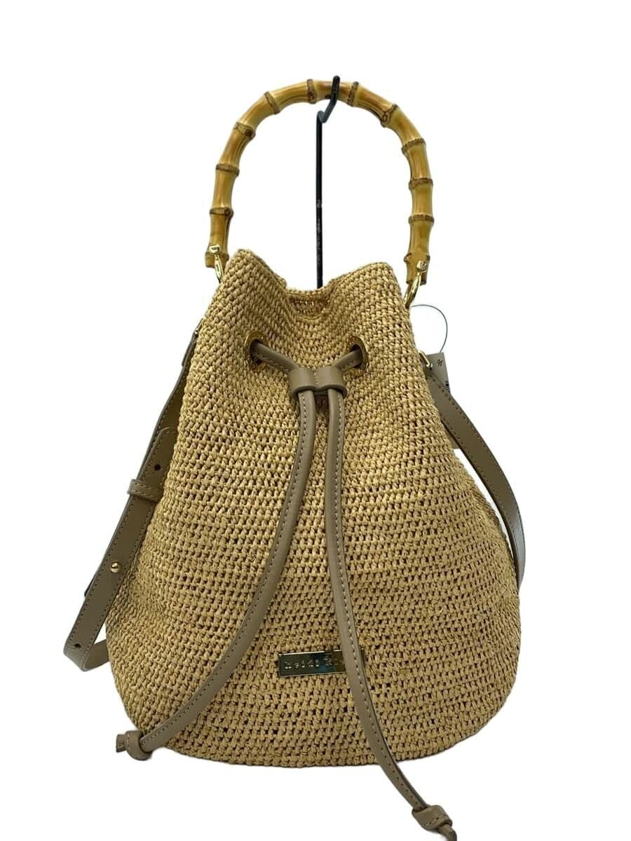 heidi klein bamboo raffia bag shoulder bag -- BEG