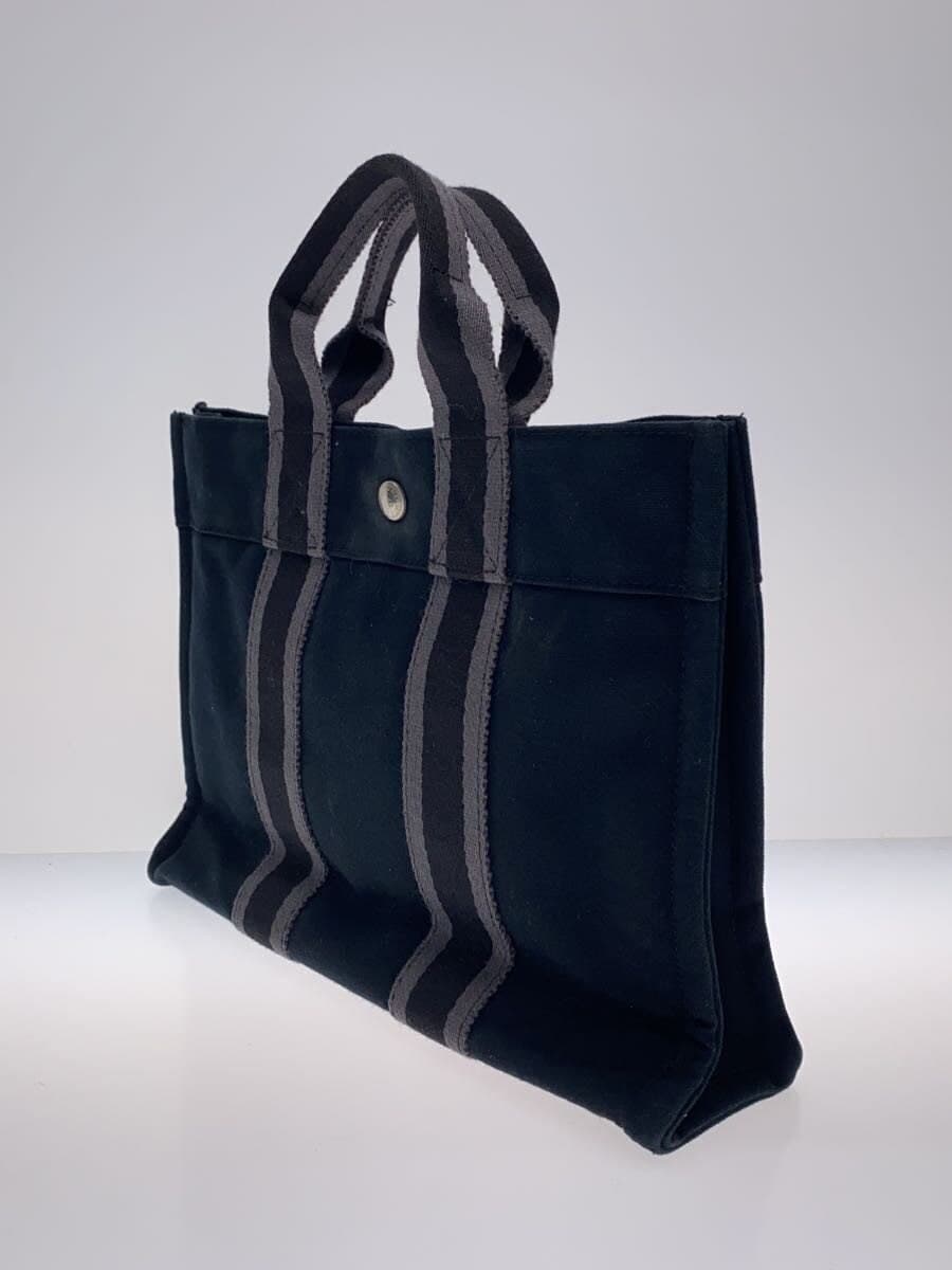 HERMES tote bag canvas BLK 2