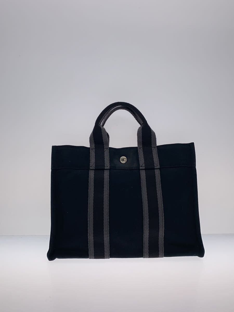 HERMES tote bag canvas BLK 3