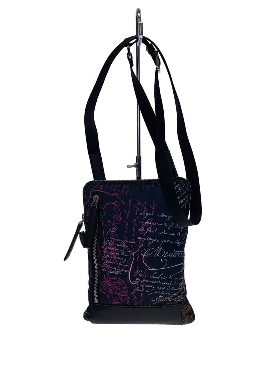BERLUTIDAY LIGHT B-WAY Stiff zipper Shoulder bag -- Navy All-over print