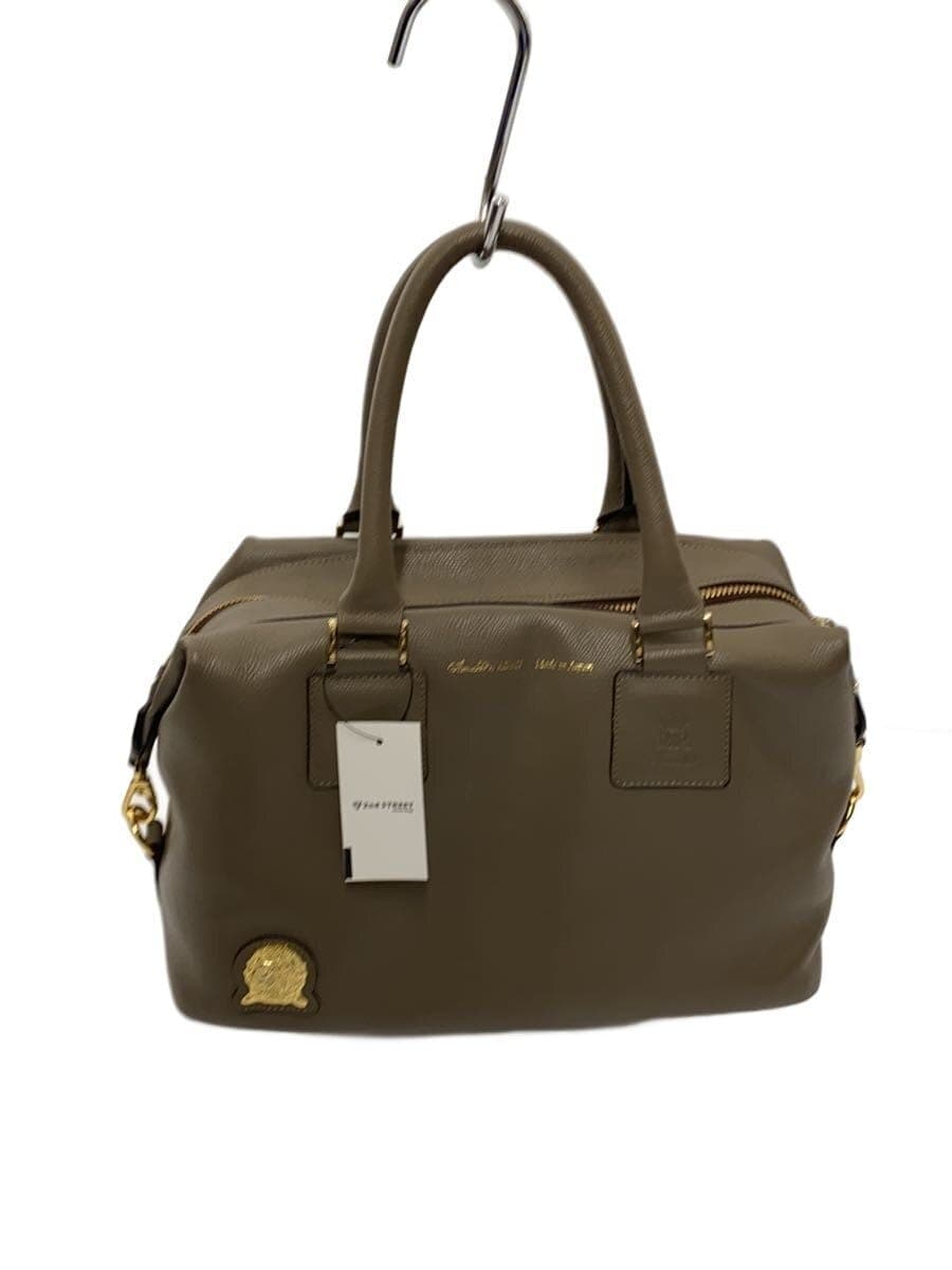 A.D.M.J. handbag leather beige 2-way includes shoulder strap