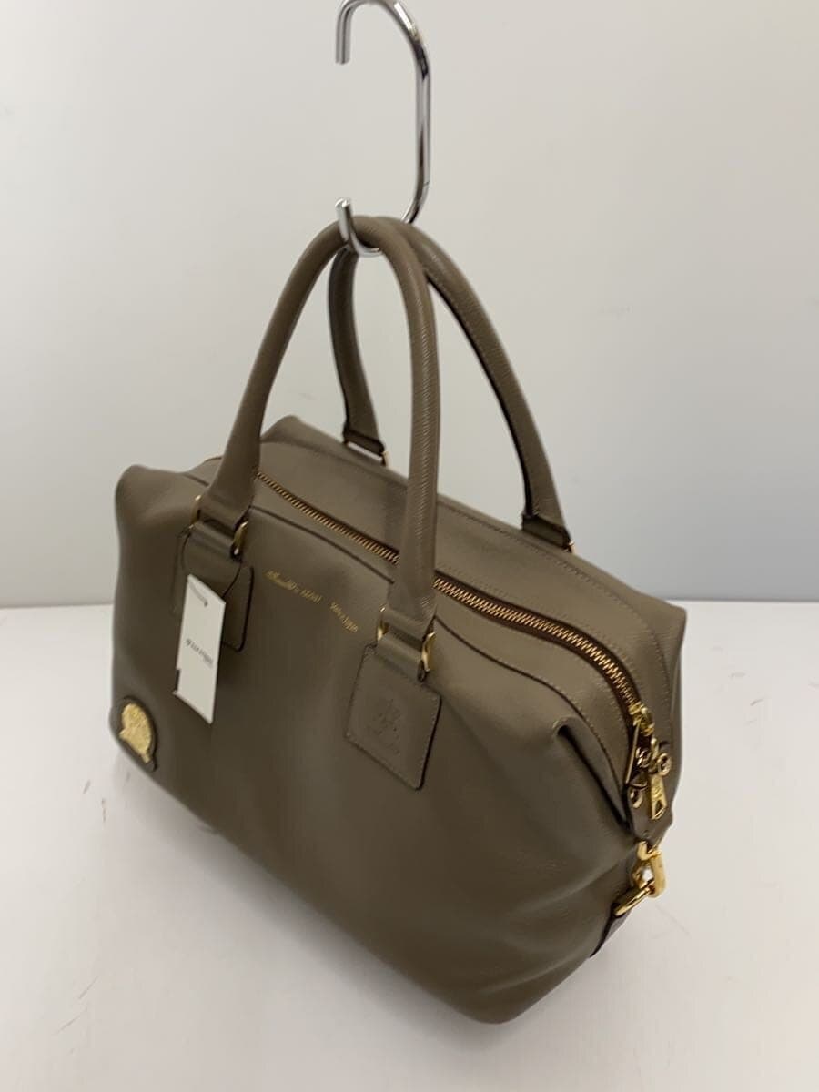 A.D.M.J. handbag leather beige 2-way includes shoulder strap 2