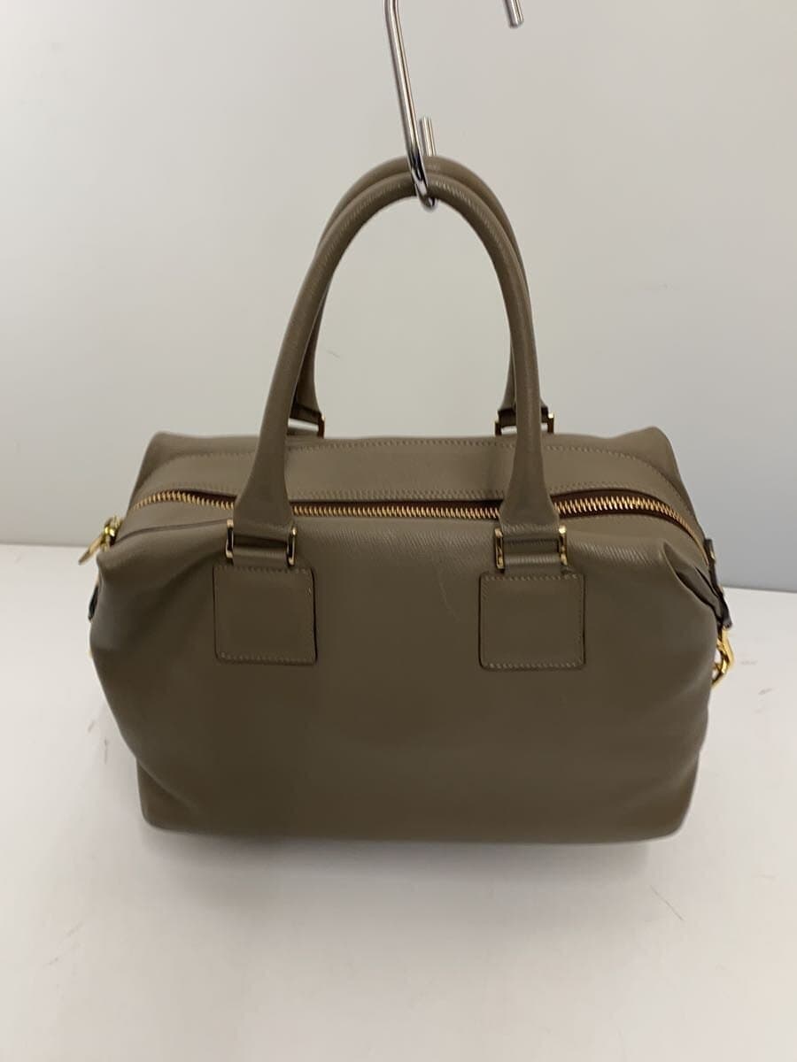 A.D.M.J. handbag leather beige 2-way includes shoulder strap 3