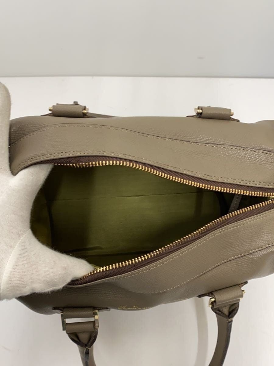 A.D.M.J. handbag leather beige 2-way includes shoulder strap 6