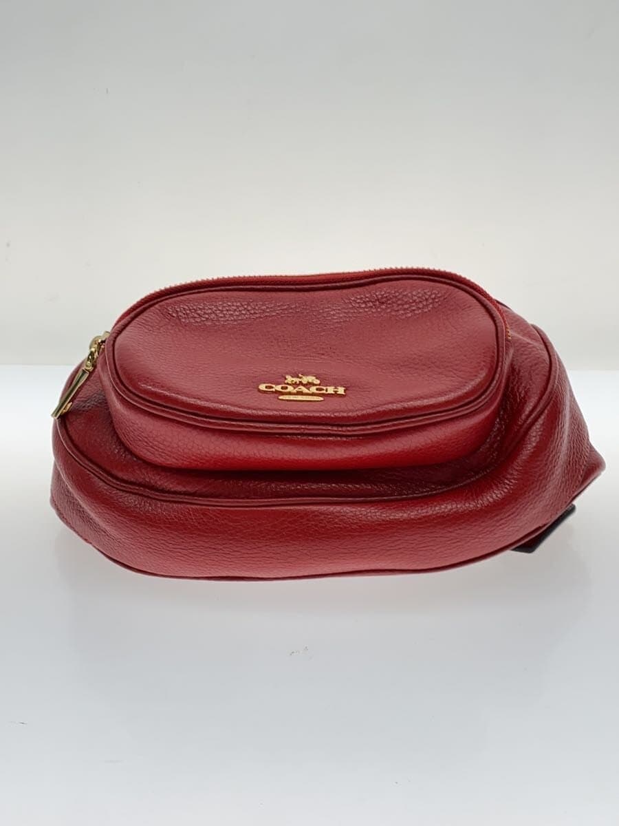 COACH Waist Bag Leather RED 6488 4