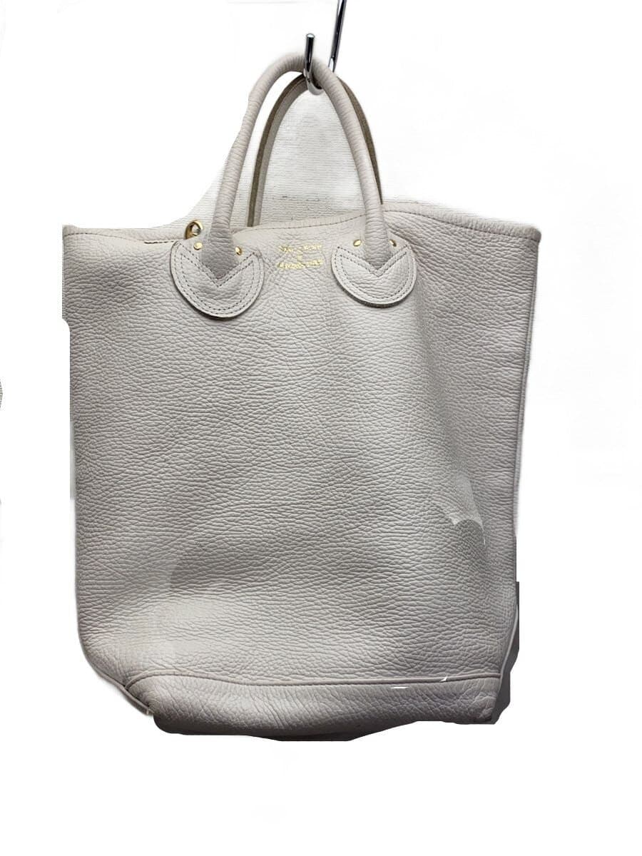 YOUNG & OLSEN Tote Bag Leather White Solid Color