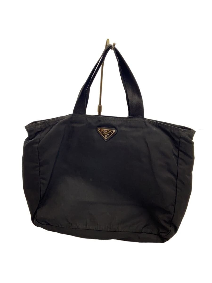 PRADA Triangle Logo Tote Bag Nylon BLK