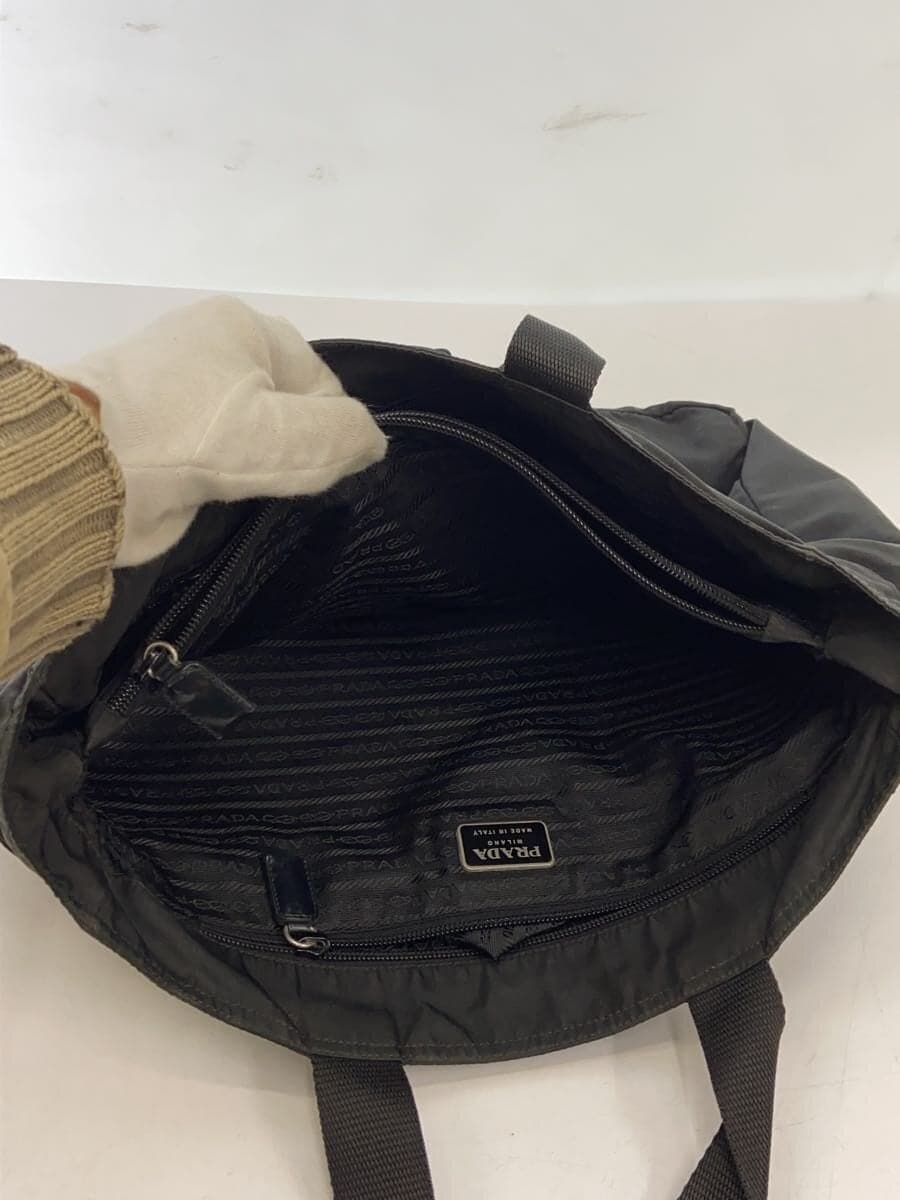 PRADA Triangle Logo Tote Bag Nylon BLK 7
