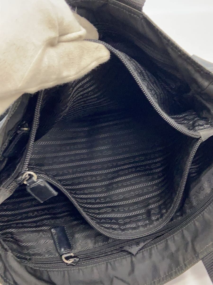 PRADA Triangle Logo Tote Bag Nylon BLK 8