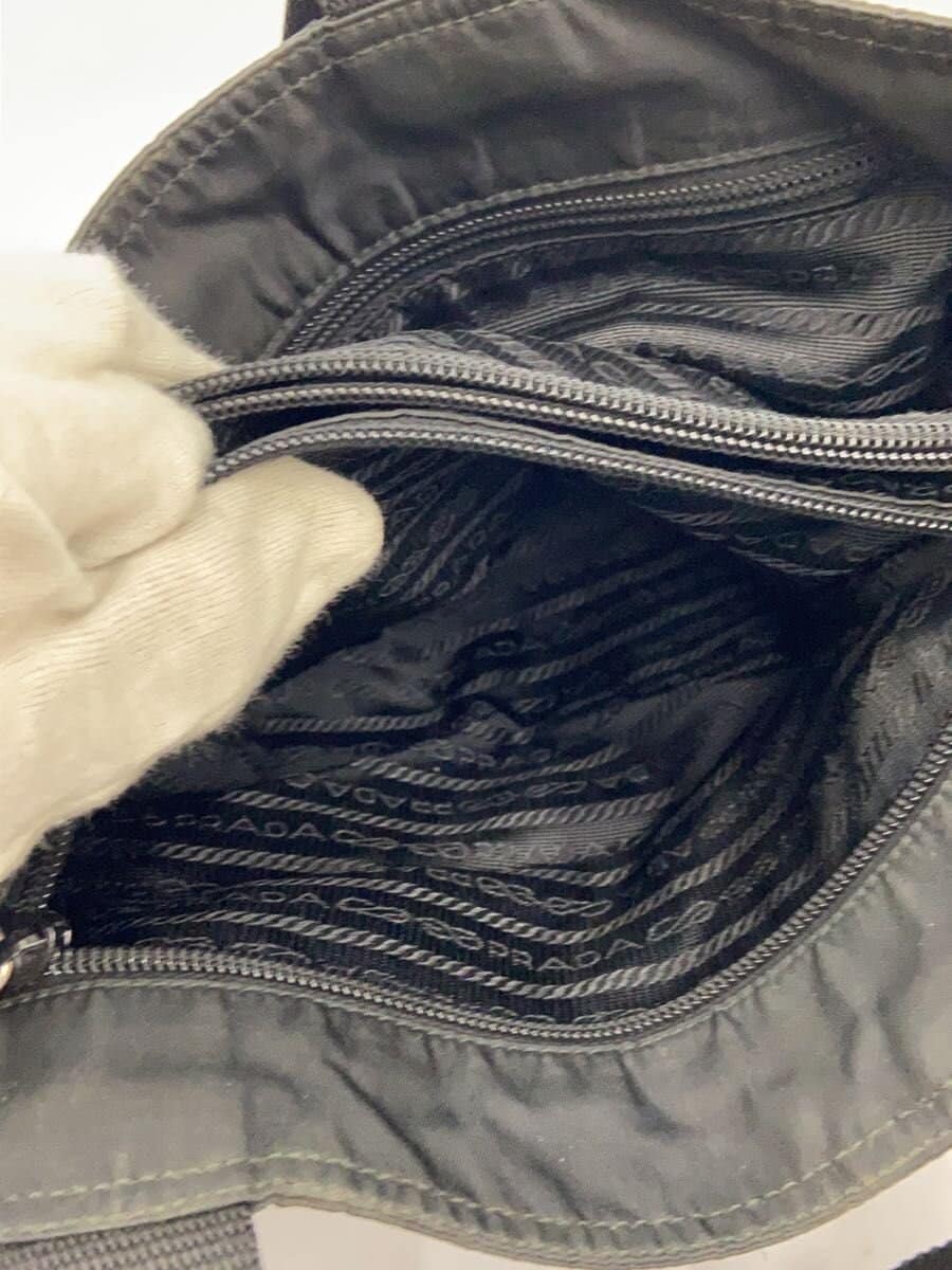 PRADA Triangle Logo Tote Bag Nylon BLK 9