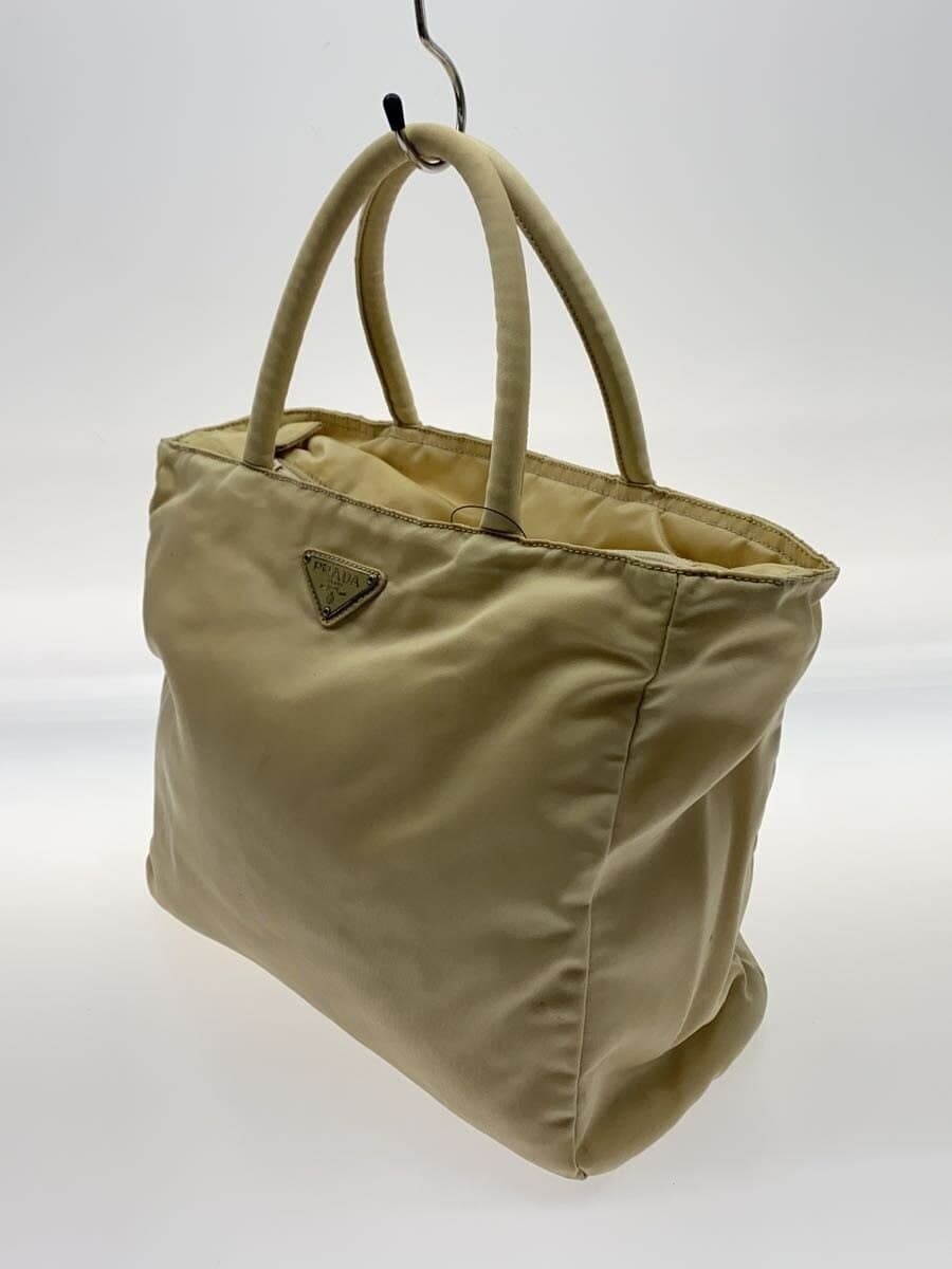 PRADA Triangle Logo Handbag Nylon BEG 2