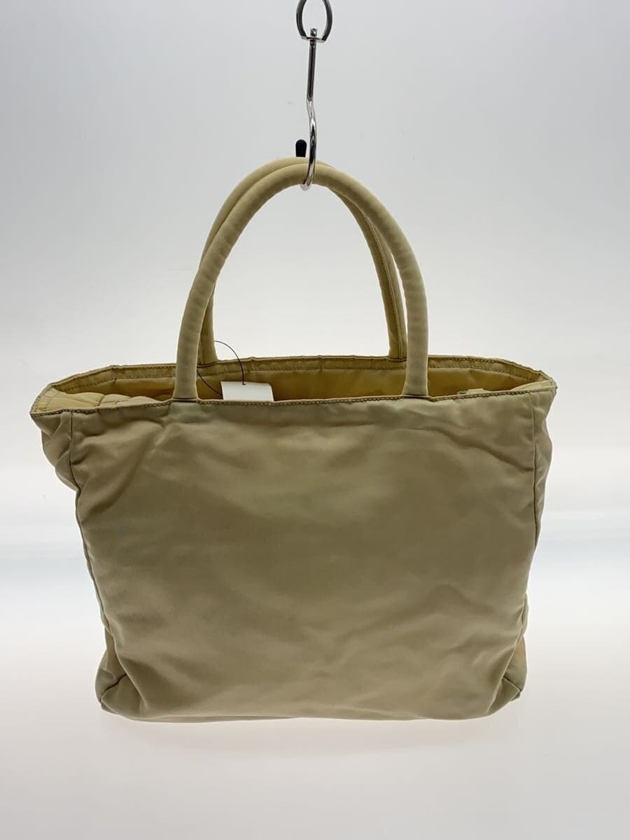 PRADA Triangle Logo Handbag Nylon BEG 3